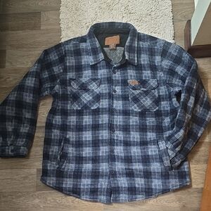 Mountain Ridge Men's Blue Plaid Lightweight Shirt Jacket Sz XXL